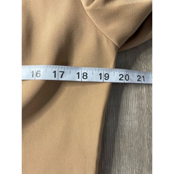 Vintage 90s Larry Levine Tan Three Button Suit Jacket Blazer Sz 6 - Picture 8 of 10